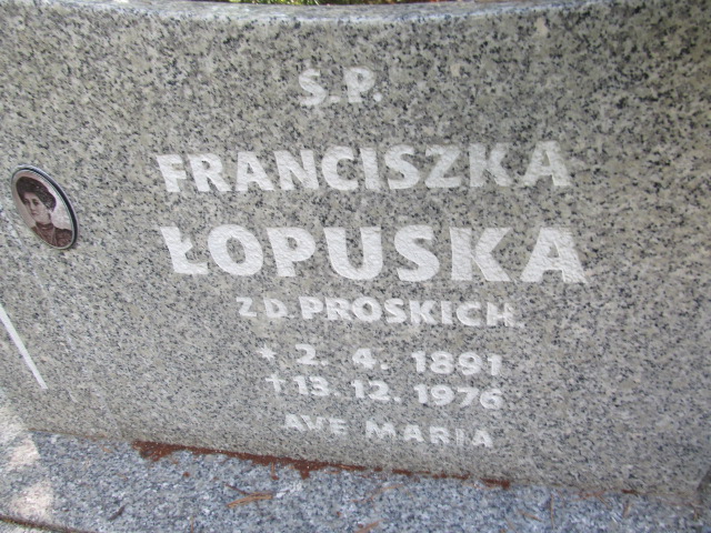 Franciszka Łopuska 1891 Prudnik - Grobonet - Wyszukiwarka osób pochowanych