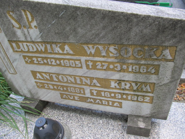Ludwika Wysocka 1905 Prudnik - Grobonet - Wyszukiwarka osób pochowanych